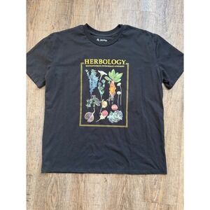 Harry Potter Herbology Hogwarts Graphic T-Shirt Black Mens XL Short Sleeve